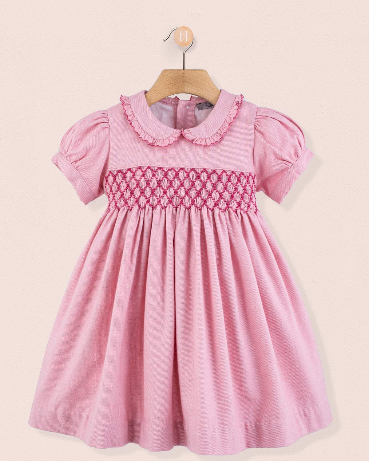 Valentina Italian Lipstick Flannel Smocked Dress